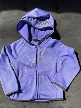 Under Armour Purple Zip Hoodie Toddler Girls 3T Fleece Lined